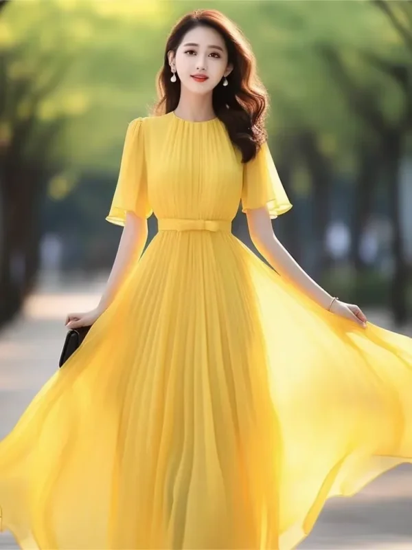 Elegant Yellow Bridesmaid Dresses for Summer, Casual Beach Holiday Wear - Image 5