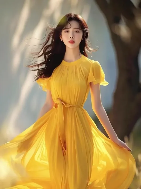 Elegant Yellow Bridesmaid Dresses for Summer, Casual Beach Holiday Wear - Image 6