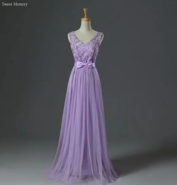 Bridesmaid Dresses Long Pink Purple Graduation Party Cheap Dresses - Image 2